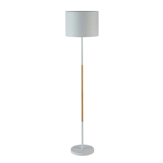 Standing Lamp Metal+Wood Fabric Shade 150cm Height