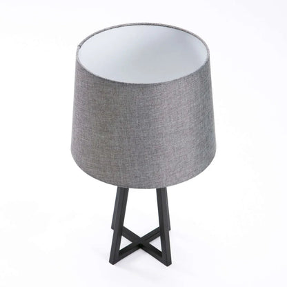 Table Lamp Black Metal Base Fabric Shade