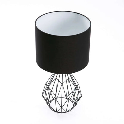 Table Lamp - Blk Metal Fabric Shade