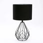 Table Lamp - Blk Metal Fabric Shade