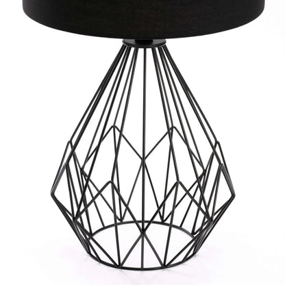 Table Lamp - Blk Metal Fabric Shade