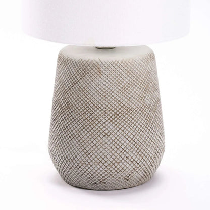 Table Lamp Crossed Ceramic Base Fabric Shade