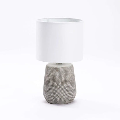 Table Lamp Crossed Ceramic Base Fabric Shade