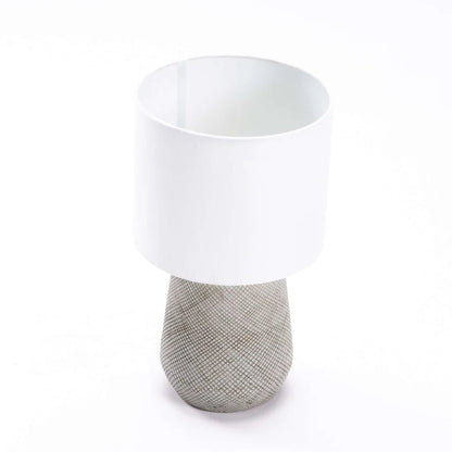 Table Lamp Crossed Ceramic Base Fabric Shade